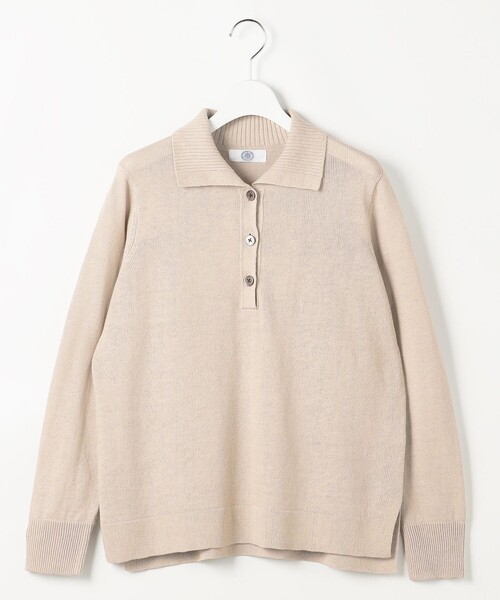 J.PRESS(ジェイプレス)の「リネンコットンコード ポロ ニット(ニット/セーター・レディース・ベージュ系/スカイブルー系/ネイビー系・F)」の12枚目の写真