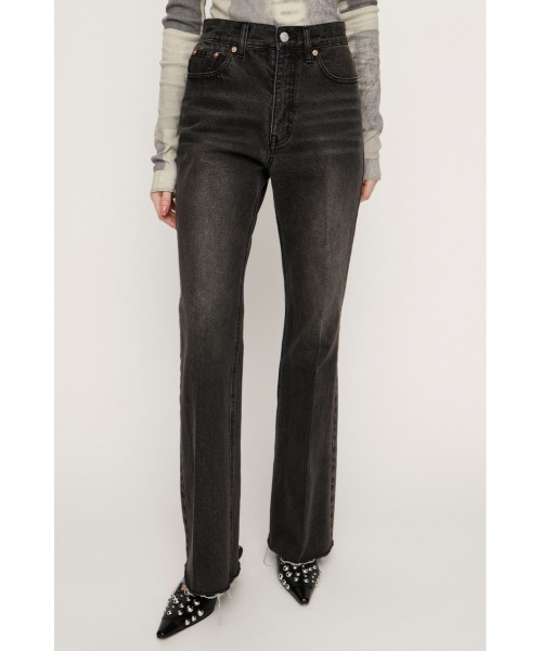 SLY（スライ）の「【2026SS新作】J/W SEMI FLARE DENIM PT ジャストウエストセミフレアデニムパンツ 春服【一部店舗限定アイテム】（デニムパンツ・レディース・ブラック/ブルー・2/1/0）」の2枚目の写真