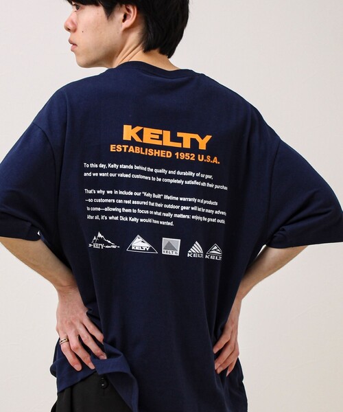 KELTY（ケルティ）の「【KELTY×GLOSTER】別注 バックヒストリーロゴT（Tシャツ/カットソー・メンズ・グレイッシュベージュ/ブラック/杢グレー/オフホワイト/チャコールグレー/ネイビー・S/M/L）」の6枚目の写真