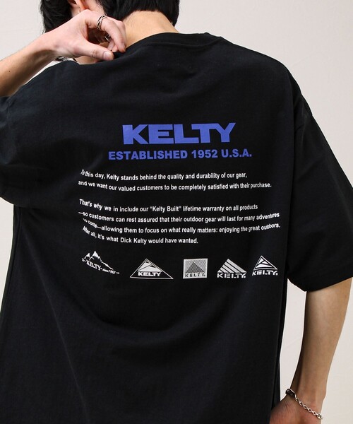 KELTY（ケルティ）の「【KELTY×GLOSTER】別注 バックヒストリーロゴT（Tシャツ/カットソー・メンズ・グレイッシュベージュ/ブラック/杢グレー/オフホワイト/チャコールグレー/ネイビー・S/M/L）」の2枚目の写真