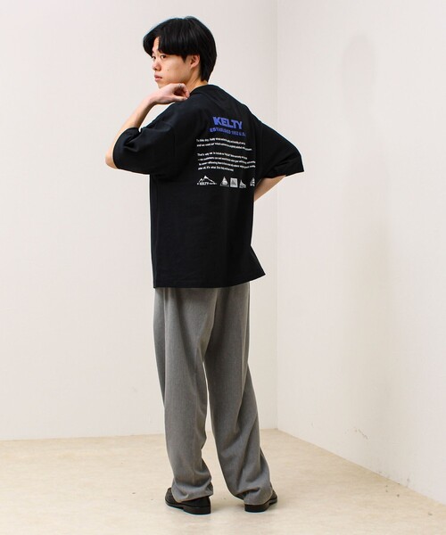 KELTY（ケルティ）の「【KELTY×GLOSTER】別注 バックヒストリーロゴT（Tシャツ/カットソー・メンズ・グレイッシュベージュ/ブラック/杢グレー/オフホワイト/チャコールグレー/ネイビー・S/M/L）」の15枚目の写真