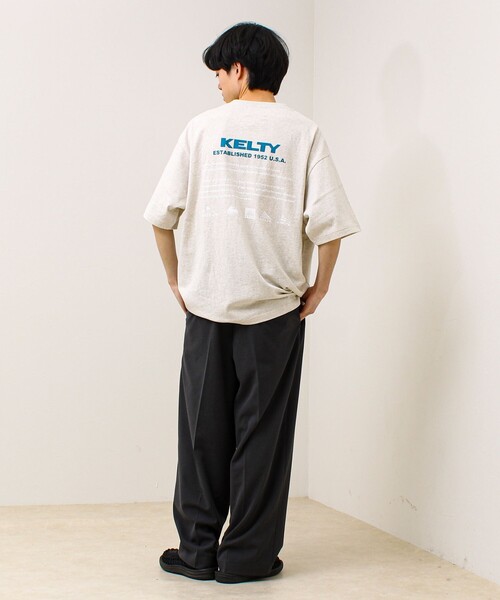 KELTY（ケルティ）の「【KELTY×GLOSTER】別注 バックヒストリーロゴT（Tシャツ/カットソー・メンズ・グレイッシュベージュ/ブラック/杢グレー/オフホワイト/チャコールグレー/ネイビー・S/M/L）」の21枚目の写真