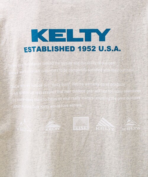KELTY（ケルティ）の「【KELTY×GLOSTER】別注 バックヒストリーロゴT（Tシャツ/カットソー・メンズ・グレイッシュベージュ/ブラック/杢グレー/オフホワイト/チャコールグレー/ネイビー・S/M/L）」の9枚目の写真