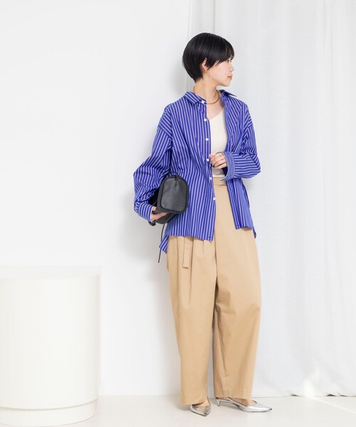 Rie Miller（リエミラー）の「ウォッシャブルレギュラーカラー2WAYシャツ（シャツ/ブラウス・レディース・ホワイト系その他4/ブラック系その他3/ブルー系その他3・38）」の4枚目の写真