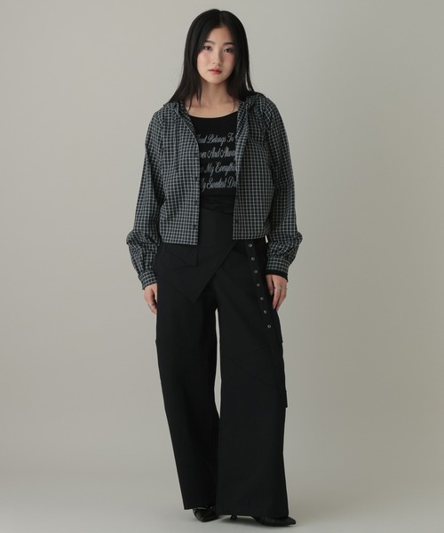 3.3 Field Trip （3.3フィールドトリップ）の「3.3 Field Trip／レイヤードワイドパンツ（その他パンツ・レディース・ブラック/グレー・MEDIUM/SMALL）」の4枚目の写真