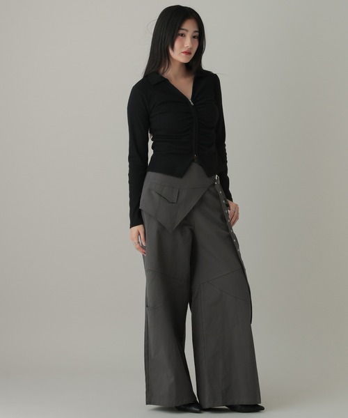 3.3 Field Trip （3.3フィールドトリップ）の「3.3 Field Trip／レイヤードワイドパンツ（その他パンツ・レディース・ブラック/グレー・MEDIUM/SMALL）」の11枚目の写真