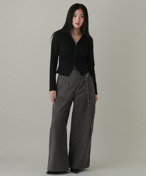 3.3 Field Trip （3.3フィールドトリップ）の「3.3 Field Trip／レイヤードワイドパンツ（その他パンツ・レディース・ブラック/グレー・MEDIUM/SMALL）」の10枚目の写真