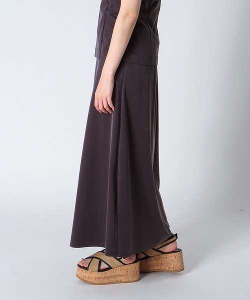 DRESSLAVE（ドレスレイブ）の「B7 / cupra fibril jersey slit skirt(キュプラフィブリルジャージースリットスカート)（スカート・レディース・ブラウン/グレー・38）」の3枚目の写真