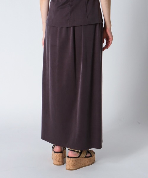 DRESSLAVE（ドレスレイブ）の「B7 / cupra fibril jersey slit skirt(キュプラフィブリルジャージースリットスカート)（スカート・レディース・ブラウン/グレー・38）」の4枚目の写真