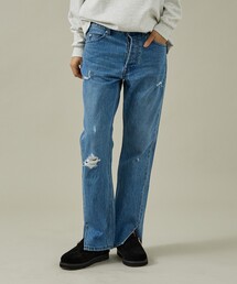 Rouge vif la cle | 【157×WOADBLUE】Slit Straight / スリット ストレート デニムパンツ / ブリーチ / ダメージ【WEB限定】(その他パンツ)