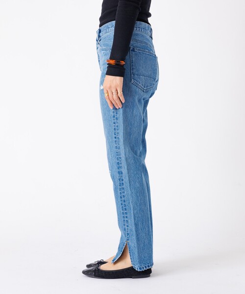 Rouge vif la cle（ルージュヴィフラクレ）の「【157×WOADBLUE】Slit Straight / スリット ストレート デニムパンツ /  ブリーチ / ダメージ【WEB限定】（その他パンツ・レディース・インディゴブルー・25/24/23/26）」の10枚目の写真