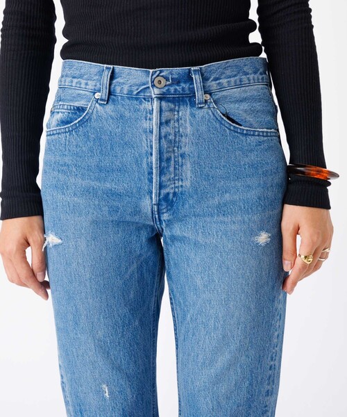 Rouge vif la cle（ルージュヴィフラクレ）の「【157×WOADBLUE】Slit Straight / スリット ストレート デニムパンツ /  ブリーチ / ダメージ【WEB限定】（その他パンツ・レディース・インディゴブルー・25/24/23/26）」の13枚目の写真