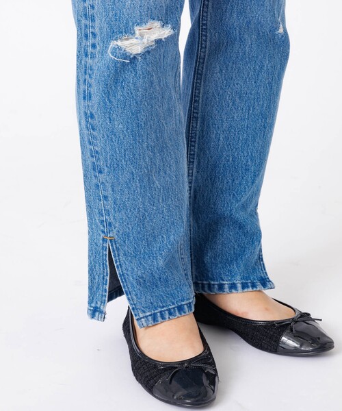 Rouge vif la cle（ルージュヴィフラクレ）の「【157×WOADBLUE】Slit Straight / スリット ストレート デニムパンツ /  ブリーチ / ダメージ【WEB限定】（その他パンツ・レディース・インディゴブルー・25/24/23/26）」の16枚目の写真