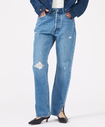 woadblue（ウォードブルー）の「【157×WOADBLUE】Slit Straight / スリット ストレート デニムパンツ /  ブリーチ / ダメージ【WEB限定】（その他パンツ）」