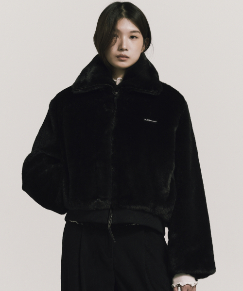 NICK&NICOLE(ニックアンドニコール)の「FAUX FUR BOMBER JACKET_BLACK(ムートンコート・レディース・その他・FREE)」の2枚目の写真