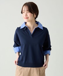 ファブリックコンビスキッパーニット