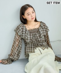 mysty woman | 【新色入荷】ラッフルフリルブラウスキャミSET　659270(シャツ/ブラウス)