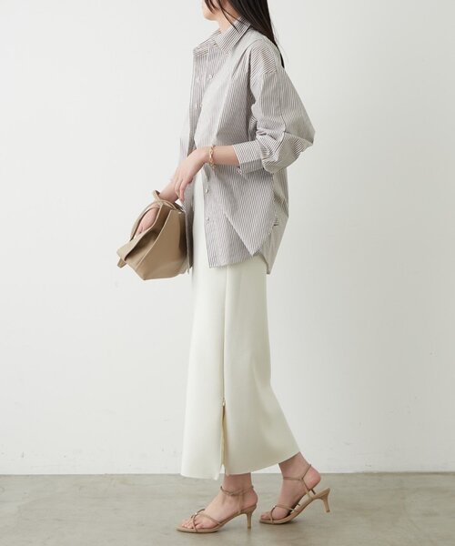 LOUNGEDRESS（ラウンジドレス）の「ストライプBigシャツ（シャツ/ブラウス・レディース・ネイビー/ベージュ・FREE）」の5枚目の写真