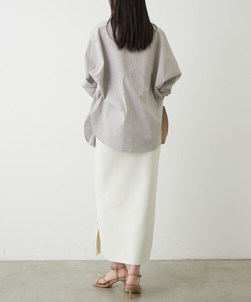 LOUNGEDRESS（ラウンジドレス）の「ストライプBigシャツ（シャツ/ブラウス・レディース・ネイビー/ベージュ・FREE）」の6枚目の写真