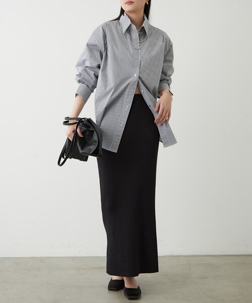 LOUNGEDRESS（ラウンジドレス）の「ストライプBigシャツ（シャツ/ブラウス・レディース・ネイビー/ベージュ・FREE）」の11枚目の写真