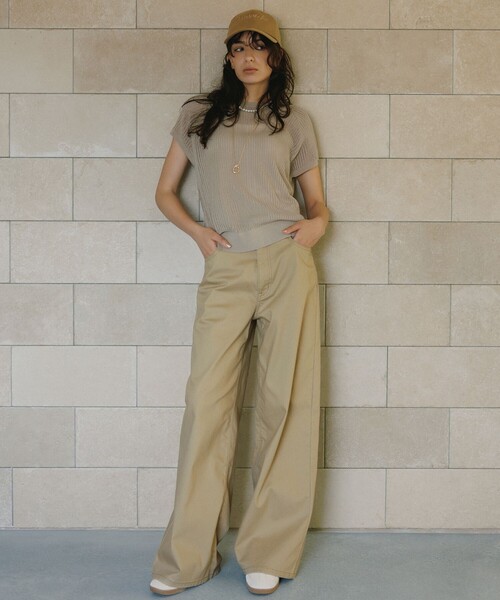 UNFILO（アンフィーロ）の「【野呂佳代さん着用】UNFILO DENIM バギーデニム（デニムパンツ・レディース・スカイブルー系/ベージュ系/ホワイト系・XX-LARGE/X-LARGE）」の5枚目の写真