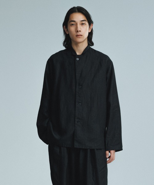 ADAM ET ROPE'(アダムエロペ)の「ボックスシルエット リネン シャツ ジャケット / セットアップ可能(テーラードジャケット・メンズ・ネイビー/ブラック/チャコールグレー・M/L)」の14枚目の写真