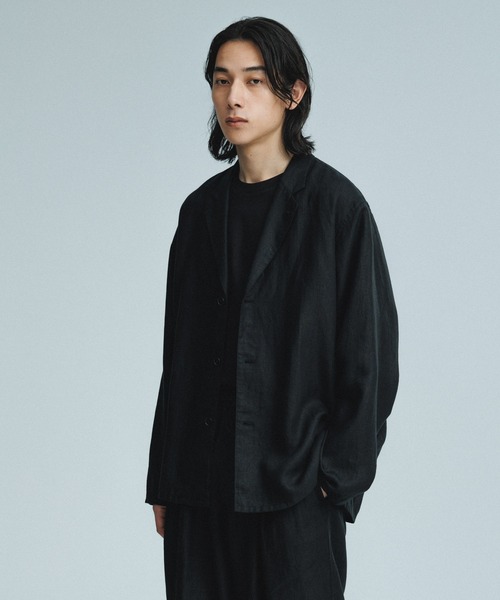 ADAM ET ROPE'(アダムエロペ)の「ボックスシルエット リネン シャツ ジャケット / セットアップ可能(テーラードジャケット・メンズ・ネイビー/ブラック/チャコールグレー・M/L)」の17枚目の写真