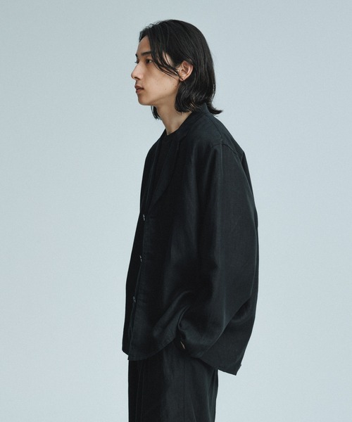 ADAM ET ROPE'(アダムエロペ)の「ボックスシルエット リネン シャツ ジャケット / セットアップ可能(テーラードジャケット・メンズ・ネイビー/ブラック/チャコールグレー・M/L)」の18枚目の写真