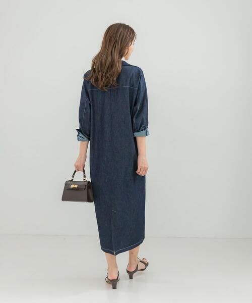 URBAN RESEARCH ROSSO WOMEN（アーバンリサーチ　ロッソ）の「スキッパーデニムワンピース（ワンピース・レディース・インディゴブルー/ピンク・FREE）」の12枚目の写真