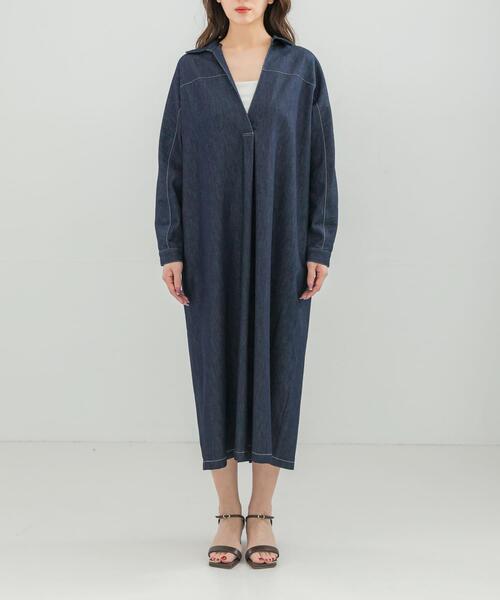 URBAN RESEARCH ROSSO WOMEN（アーバンリサーチ　ロッソ）の「スキッパーデニムワンピース（ワンピース・レディース・インディゴブルー/ピンク・FREE）」の13枚目の写真