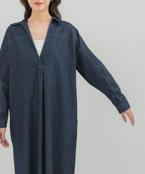 URBAN RESEARCH ROSSO WOMEN（アーバンリサーチ　ロッソ）の「スキッパーデニムワンピース（ワンピース・レディース・インディゴブルー/ピンク・FREE）」の16枚目の写真