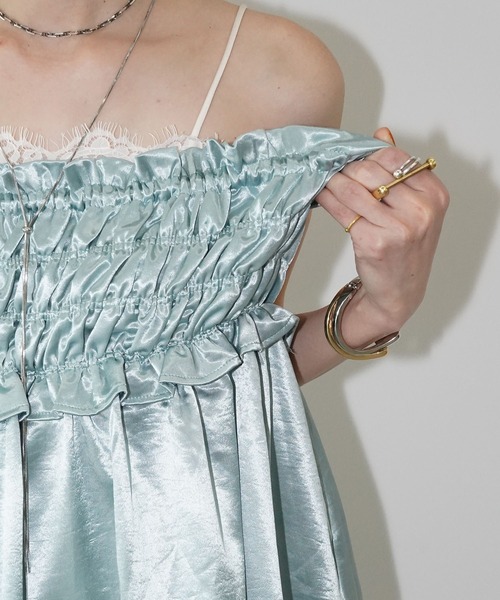 chuclla(チュクラ)の「2wayベアトップスカート chw26s094(スカート・レディース・アイボリー/クリアグリーン・FREE)」の8枚目の写真