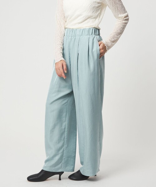 EMMEL REFINES（エメルリファインズ）の「＜EMMEL REFINES＞EM ライトサテン イージーパンツ（その他パンツ・レディース・ライトブルー/ダークブラウン・M/S）」の3枚目の写真