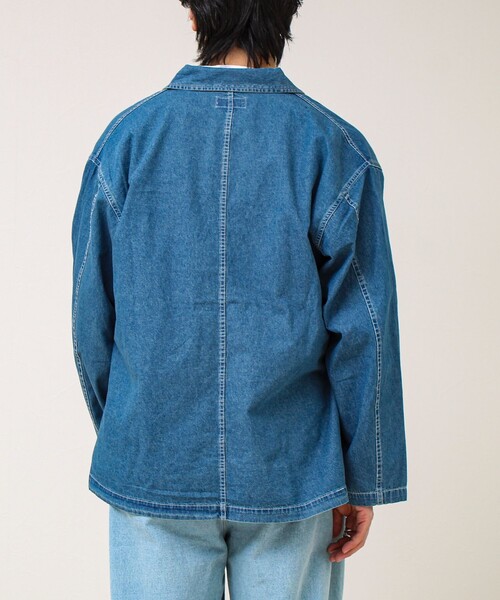 GLOSTER（グロスター）の「【デニム/リップストップ】ミリタリーオーバーシャツ（シャツ/ブラウス・メンズ・ベージュ/インディゴブルー・L/M）」の8枚目の写真