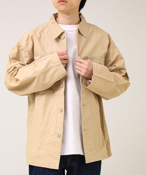 GLOSTER（グロスター）の「【デニム/リップストップ】ミリタリーオーバーシャツ（シャツ/ブラウス・メンズ・ベージュ/インディゴブルー・L/M）」の12枚目の写真