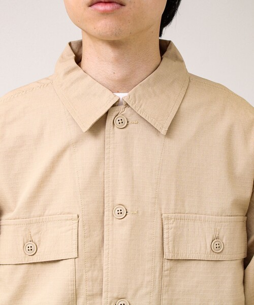 GLOSTER（グロスター）の「【デニム/リップストップ】ミリタリーオーバーシャツ（シャツ/ブラウス・メンズ・ベージュ/インディゴブルー・L/M）」の17枚目の写真