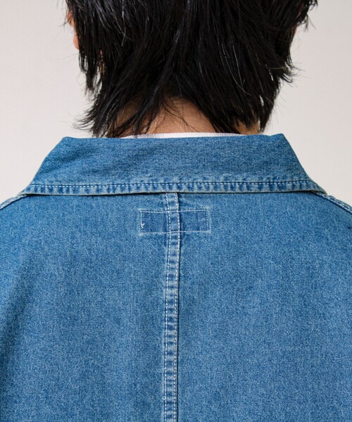 GLOSTER（グロスター）の「【デニム/リップストップ】ミリタリーオーバーシャツ（シャツ/ブラウス・メンズ・ベージュ/インディゴブルー・L/M）」の21枚目の写真