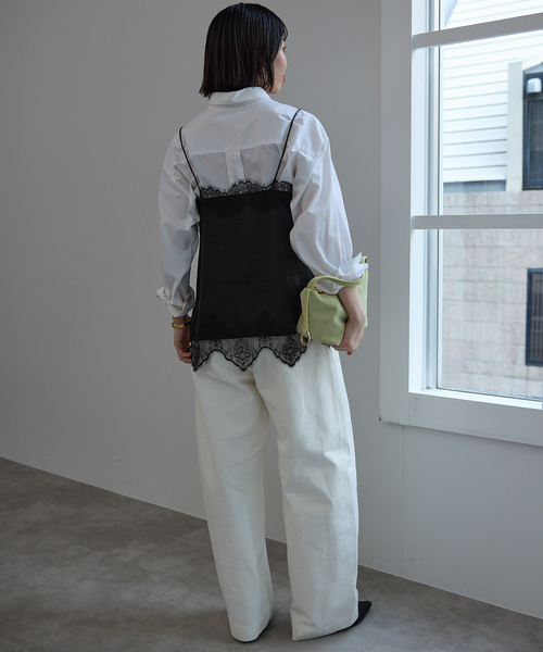 SLOBE IENA（スローブイエナ）の「《追加》サテンレースキャミソール（キャミソール・レディース・ブラック/アイボリー・FREE）」の17枚目の写真