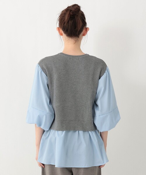 Afternoon Tea（アフタヌーンティー）の「リブドッキングプルオーバー（Tシャツ/カットソー・レディース・グレー/ネイビー・MEDIUM）」の4枚目の写真