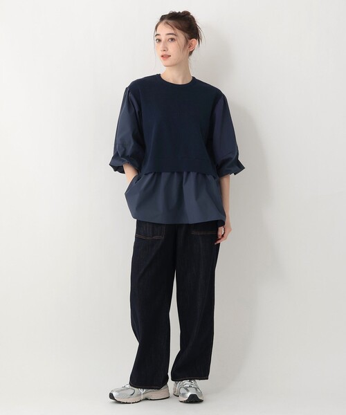 Afternoon Tea（アフタヌーンティー）の「リブドッキングプルオーバー（Tシャツ/カットソー・レディース・グレー/ネイビー・MEDIUM）」の9枚目の写真