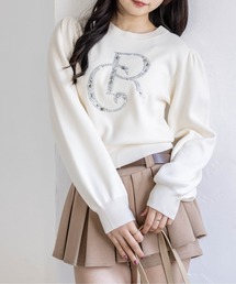 clear | ビジューロゴニットトップス[大人 フェミニン 上品](ニット/セーター)