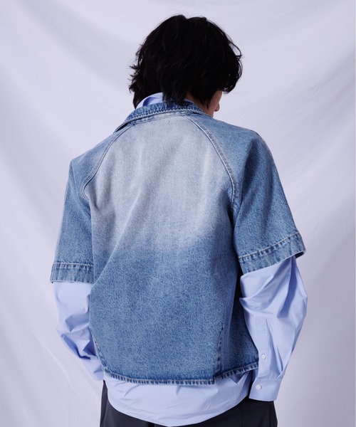 DRAW（ドロー）の「DRAW(ドロー) / Wフラップ デニムシャツ（シャツ/ブラウス・メンズ・サックスブルー・MEDIUM/LARGE）」の4枚目の写真