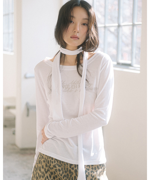 HAVISM(ヘビズム)の「LVER BOAT NECK L/S TEE(WHITE)(Tシャツ/カットソー・レディース・その他・ONE SIZE)」の4枚目の写真
