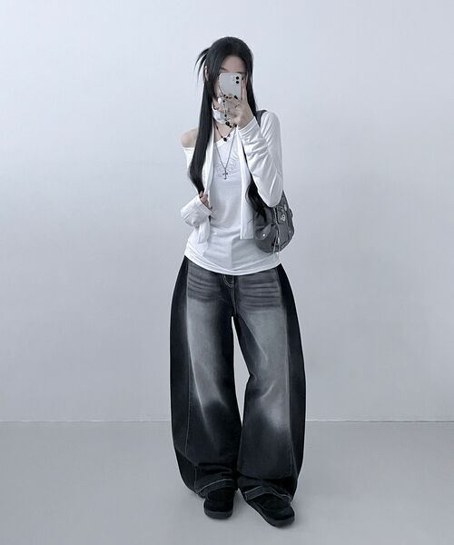 HAVISM(ヘビズム)の「LVER BOAT NECK L/S TEE(WHITE)(Tシャツ/カットソー・レディース・その他・ONE SIZE)」の6枚目の写真