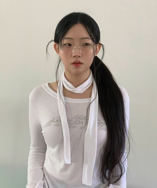HAVISM(ヘビズム)の「LVER BOAT NECK L/S TEE(WHITE)(Tシャツ/カットソー・レディース・その他・ONE SIZE)」の7枚目の写真