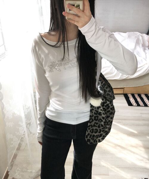 HAVISM(ヘビズム)の「LVER BOAT NECK L/S TEE(WHITE)(Tシャツ/カットソー・レディース・その他・ONE SIZE)」の9枚目の写真