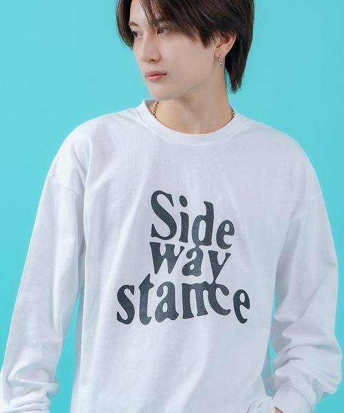 SIDEWAY STANCE(サイドウェイスタンス)の「【SIDEWAY STANCE】プリント 長袖 Tシャツ(Tシャツ/カットソー・メンズ・ブラック/ホワイト系/ホワイト系1/ホワイト系2/ライトグレー系1/ブラック系2/パープル系2/ホワイト/ライトグレー/ライトグレー系/ブラック系1/ブラック系・SMALL/MEDIUM/LARGE/X-LARGE)」の2枚目の写真