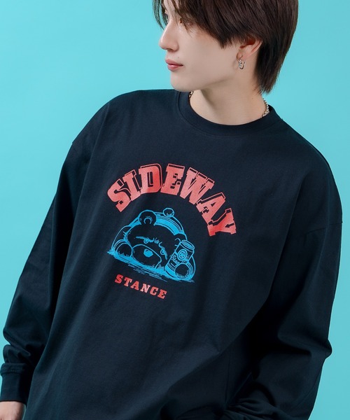 SIDEWAY STANCE(サイドウェイスタンス)の「【SIDEWAY STANCE】プリント 長袖 Tシャツ(Tシャツ/カットソー・メンズ・ブラック/ホワイト系/ホワイト系1/ホワイト系2/ライトグレー系1/ブラック系2/パープル系2/ホワイト/ライトグレー/ライトグレー系/ブラック系1/ブラック系・SMALL/MEDIUM/LARGE/X-LARGE)」の7枚目の写真