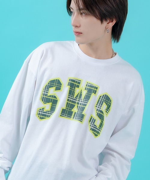 SIDEWAY STANCE(サイドウェイスタンス)の「【SIDEWAY STANCE】プリント 長袖 Tシャツ(Tシャツ/カットソー・メンズ・ブラック/ホワイト系/ホワイト系1/ホワイト系2/ライトグレー系1/ブラック系2/パープル系2/ホワイト/ライトグレー/ライトグレー系/ブラック系1/ブラック系・SMALL/MEDIUM/LARGE/X-LARGE)」の1枚目の写真