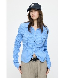 MOUSSY | 【26年SS新作】BUTTON UP SHIRRING シャツ(シャツ/ブラウス)